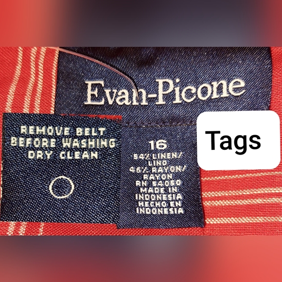 Evan Picone red linen blend wrap dress size 16 - Picture 10 of 10